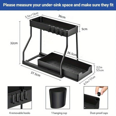 Multi-layer Pull-out Finishing Seasoning Household Kitchen Rack Bathroom Sink Layered Sundries Storage Rack by Smarsty