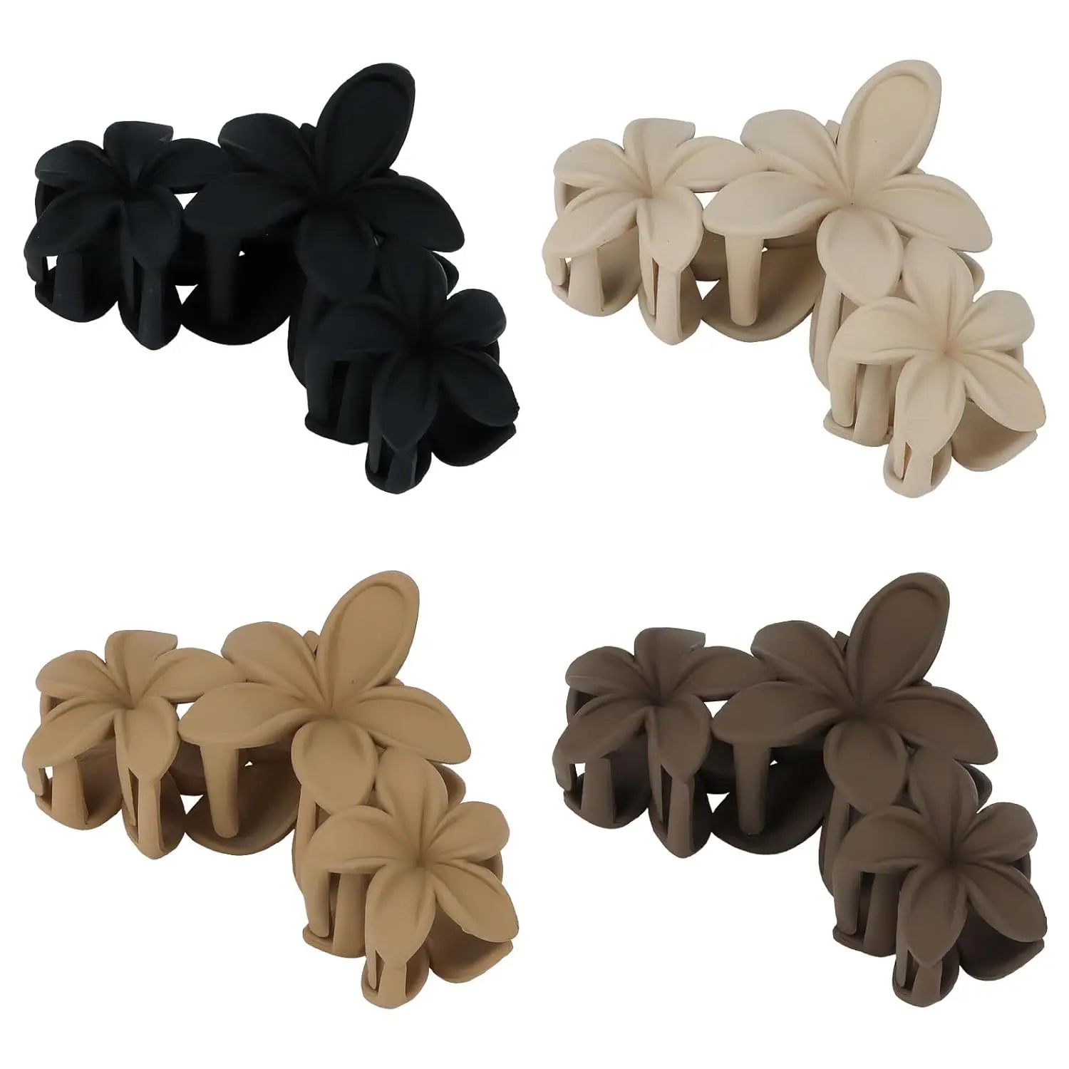 Flower Hair Claw Clip Set Non Slip Matte Beach Style - Smarsty