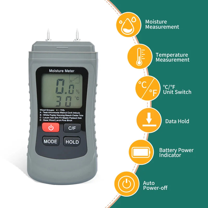 Portable Wood Moisture Meter with Digital Display - Smarsty