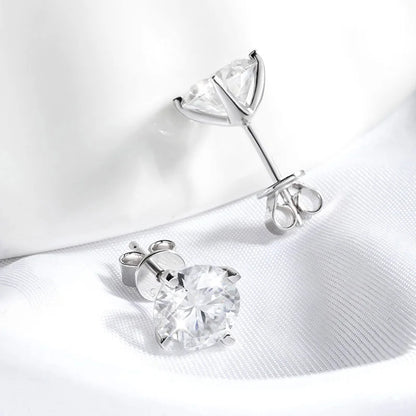 GRA Certified Moissanite Stud Earrings Sterling Silver - Smarsty