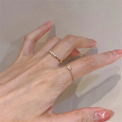 Elegant Dainty Crystal Heart Rings Set for Women - Smarsty