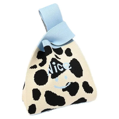 Cat Knit Handbag High Capacity Knot Wrist Bag For Women - Smarsty