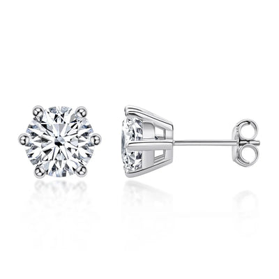 Moissanite Studs 0.5 To 2Ct Sterling Silver Screw Back - Smarsty
