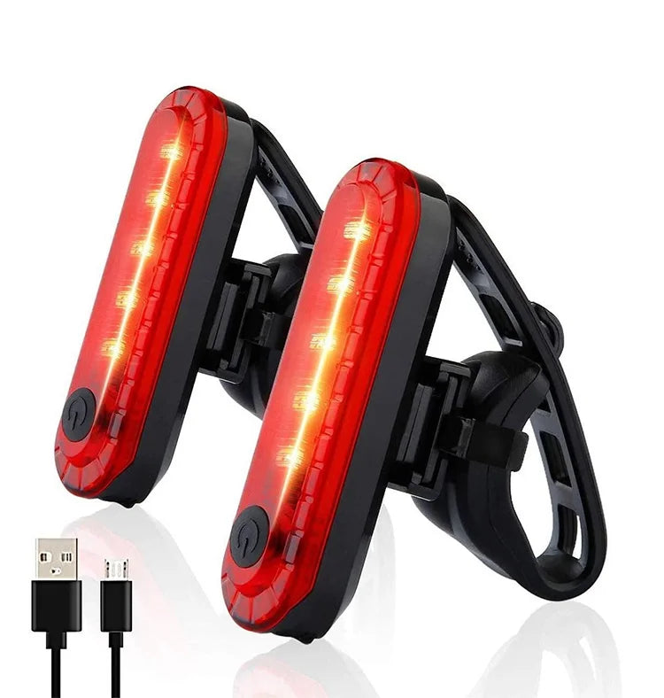 Rear Bike Tail Light USB Rechargeable Ultra Bright Taillights Fit On Bicycle Easy to Install for Cycling Safety Bicycle Light - Smarsty