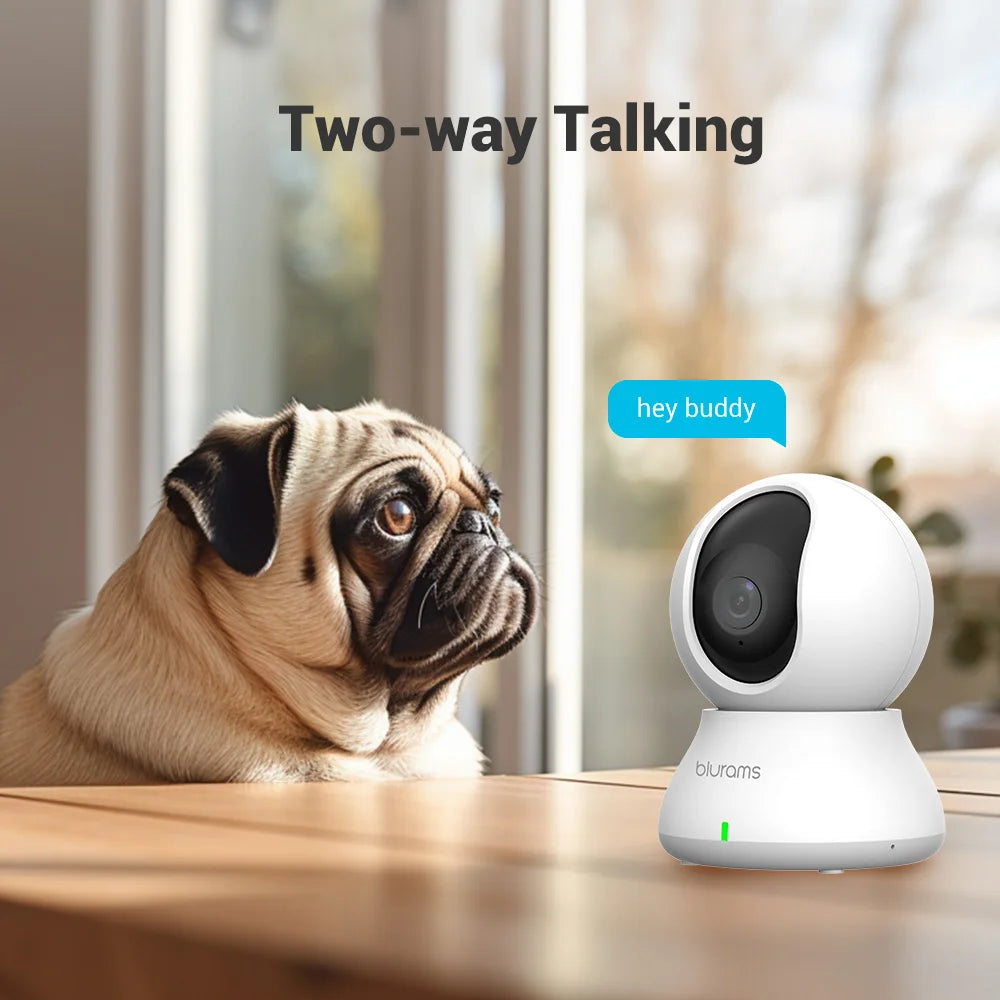 2.4＆5G WiFi Indoor Camera, 2K, 360° PTZ Pet Dog IP CCTV Camera with Phone App, 2-Way Talk, Night Vision, for Home Securi