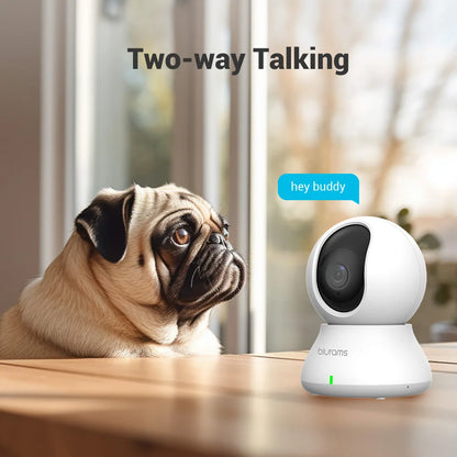 2.4＆5G WiFi Indoor Camera, 2K, 360° PTZ Pet Dog IP CCTV Camera with Phone App, 2-Way Talk, Night Vision, for Home Securi