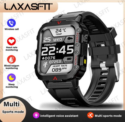 LAXASFIT Outdoor Military Smartwatch with Fitness Tracking - Smarsty