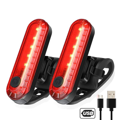 Rear Bike Tail Light USB Rechargeable Ultra Bright Taillights Fit On Bicycle Easy to Install for Cycling Safety Bicycle Light - Smarsty