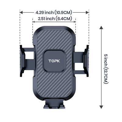 Car Phone Holder Mount,TOPK Upgrade Auto Locking Universal Phone Stand Holder with Hook Clip for Car Air Vent for iPhone Samsun