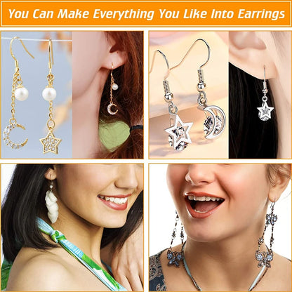 300Pc Hypoallergenic Earring Hooks Kit With Clear Backs - Smarsty