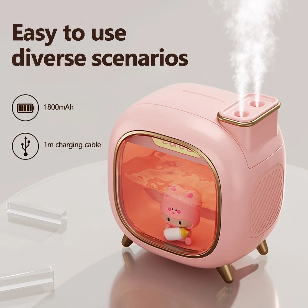 Cartoon Doll Ultrasonic Air Humidifier with Colorful Lights - Smarsty
