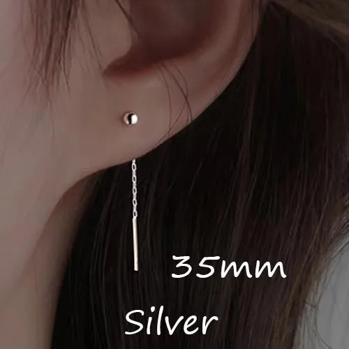 Silver Geometric Dangle Earrings for Women Stylish Drop Design - Smarsty
