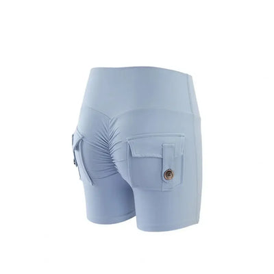 Summer Peach Butt Fitness Exercise Three-Quarter Pants Cargo Air Dry Pocket Yoga Tight lift the hips Women's Shorts - Smarsty