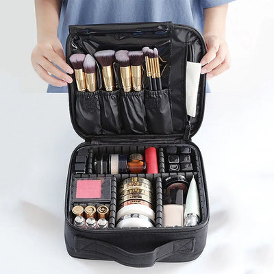 New Makeup Bag for Women Travel Waterproof Necessary Beauty Brush Embroidery Tool Storage Cosmetic Case Professional Makeup Box - Smarsty