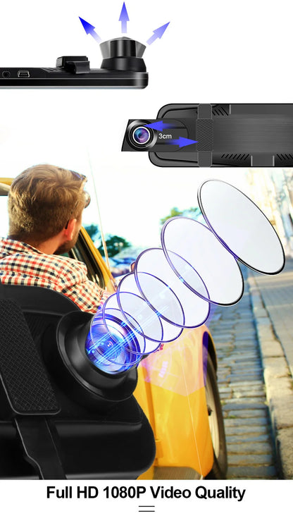Dual 1080P Car DVR Touch Screen Rearview Night Vision - Smarsty