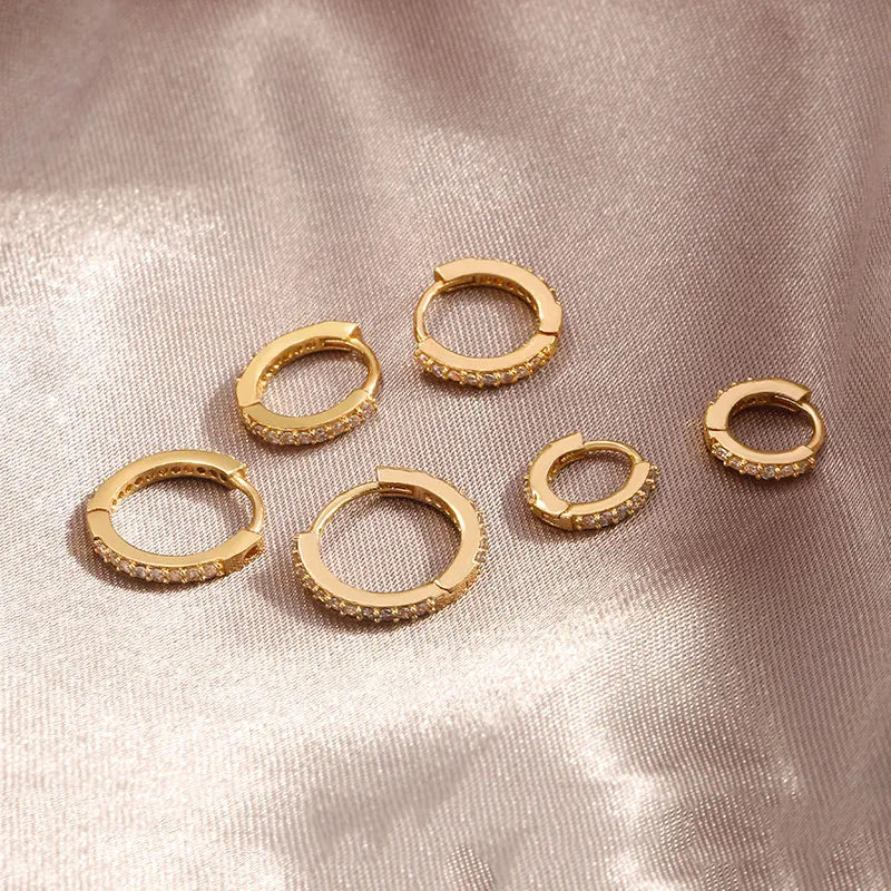 ZAKOL Gold CZ Hoop Earrings for Women Stylish Fashion Jewelry - Smarsty