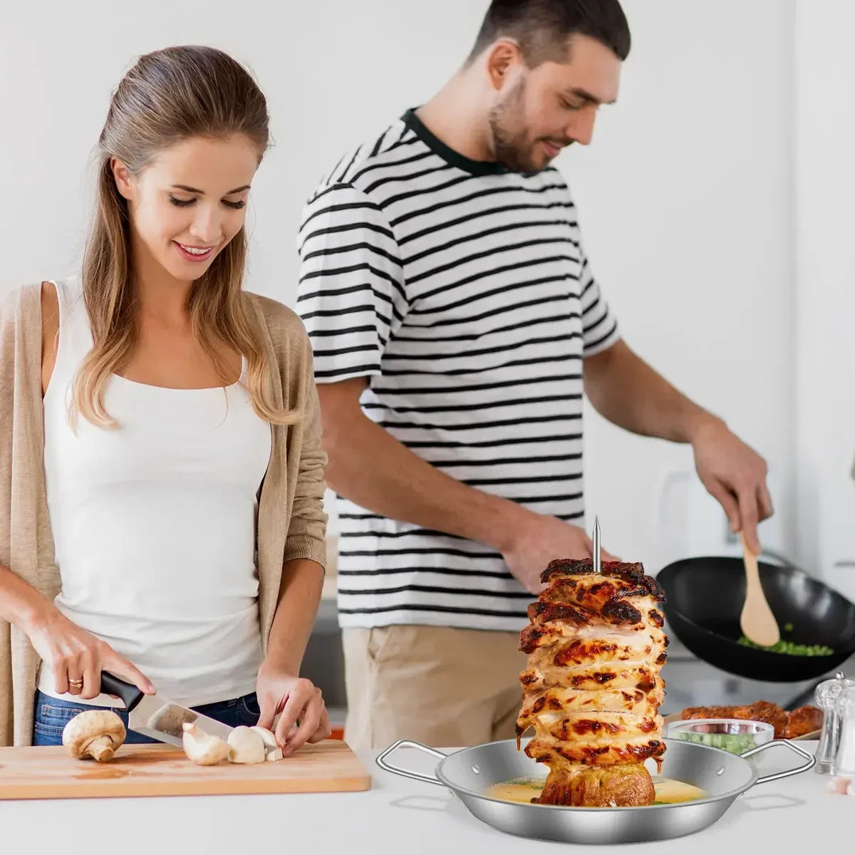Stainless Steel Vertical Meat Skewer Grill Rack - Smarsty
