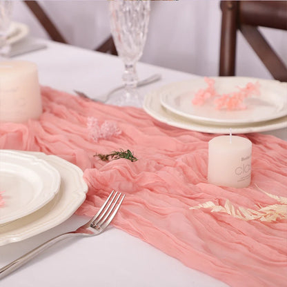 Rustic Cheese Cloth Table Runner for Weddings and Events - Smarsty