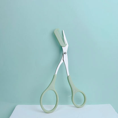 Pink Eyebrow Trimming Scissors with Built-In Comb - Smarsty