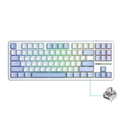 Mechanical Keyboard Tri Mode Wireless 87 Keys Silent Gaming - Smarsty