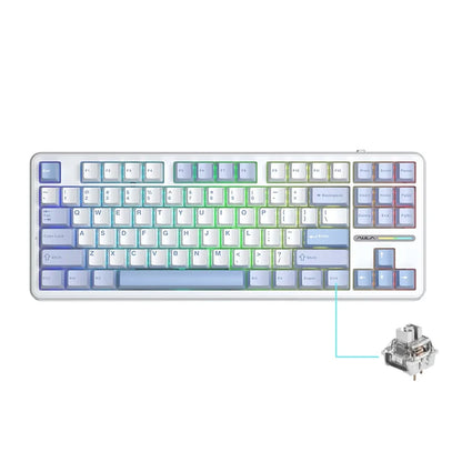 Mechanical Keyboard Tri Mode Wireless 87 Keys Silent Gaming