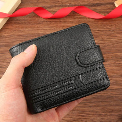 Men Wallets Leather Zipper Purse Man Slim Card Horders Quality Male Short Multi-card Wallet Coin Pocket Purse - Smarsty