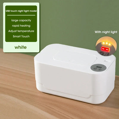 Baby Wipe Warmer Heater with LED Display Wet Towel Dispenser Portable USB Charge Baby Wipe Warmer Napkin Heating Box Home/Car - Smarsty