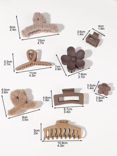 Neutral Color Large Matte Hair Claw Clips Strong Hold - Smarsty