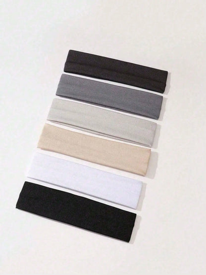 Unisex Sweat Absorbing Sports Headbands 6 Pack Cotton - Smarsty