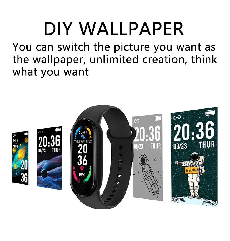 M6 Smart Watch for Fitness Tracking and Heart Rate Monitoring - Smarsty