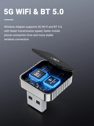 New Super Mini Carplay AI Box Wired to Wireless CarPlay/Android Auto 2in1 Box 5GHz WiFi5 for 99% Original Wired CarPlay/Auto Car - Smarsty