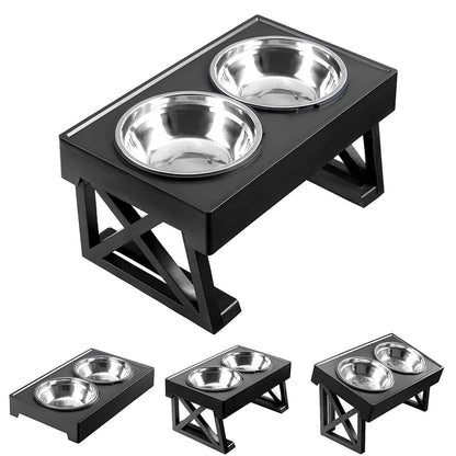 Adjustable Height Elevated Dog Feeding Bowl Stand - Smarsty