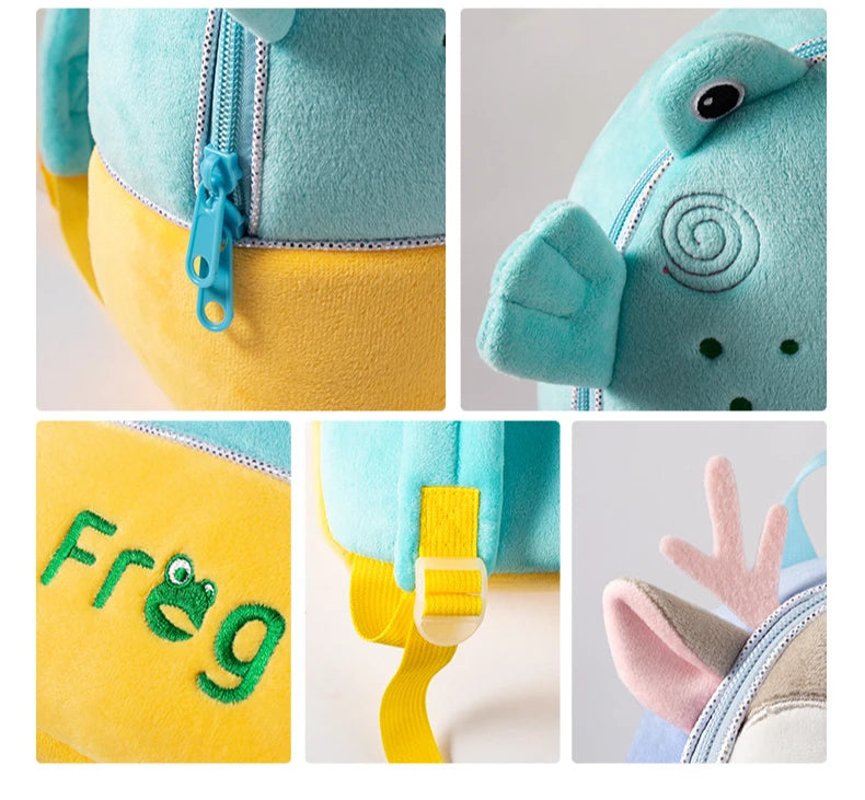 Plush Kindergarten Backpack Anti Lost Cute Design Kids - Smarsty