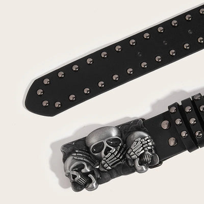 Luxury Punk Goth Rivet Unisex Designer Belt Black - Smarsty