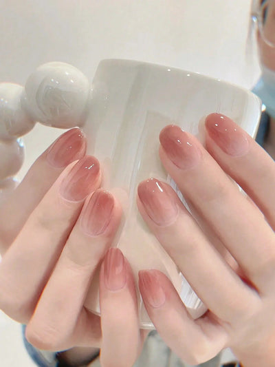 24PCS Almond Fleshcolor Press On Nails for Summer - Smarsty
