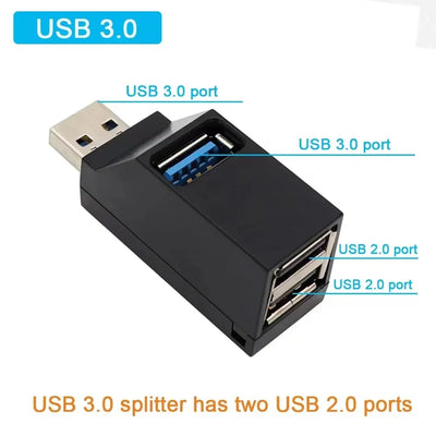 USB 3.0 Car Hub Splitter Multi Port USB Hub Charger - Smarsty