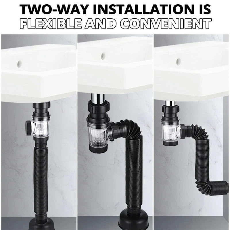Flexible Anti-Odor Drain Pipe Set for Kitchen and Bathroom - Smarsty