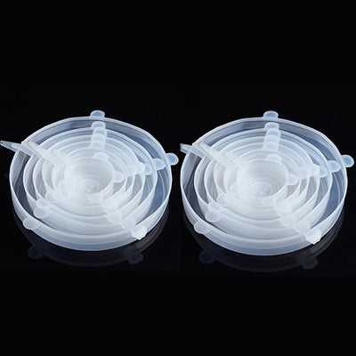 6 Pcs Silicone Cover Stretch Lids for Kitchen Microwave Food Covers Bowl Caps Elastic Silicone Lid Cap Universal Adaptable Lids by Smarsty