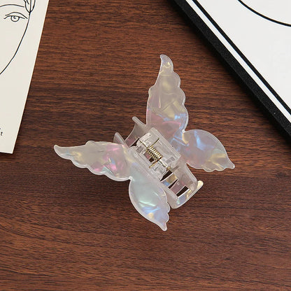 Pearlescent Butterfly Hair Claw 7cm Acetate Elegant Grip - Smarsty
