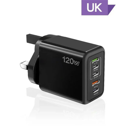 120W 5 Port USB PD Charger Fast Charging Wall Adapter - Smarsty