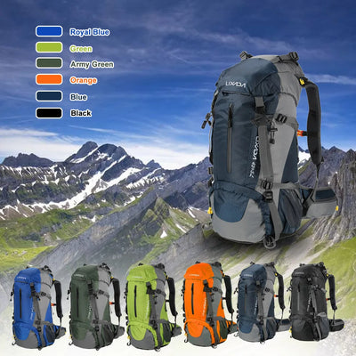 50L Waterproof Outdoor Sport Hiking Camping Travel Backpack Pack Mountaineering Climbing Trekking Bag Knapsack with Rain Cover by Smarsty