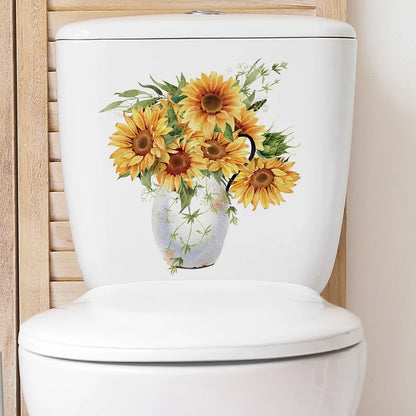 Green Plant Leaves Toilet Wall Sticker for Easy Home Decor - Smarsty