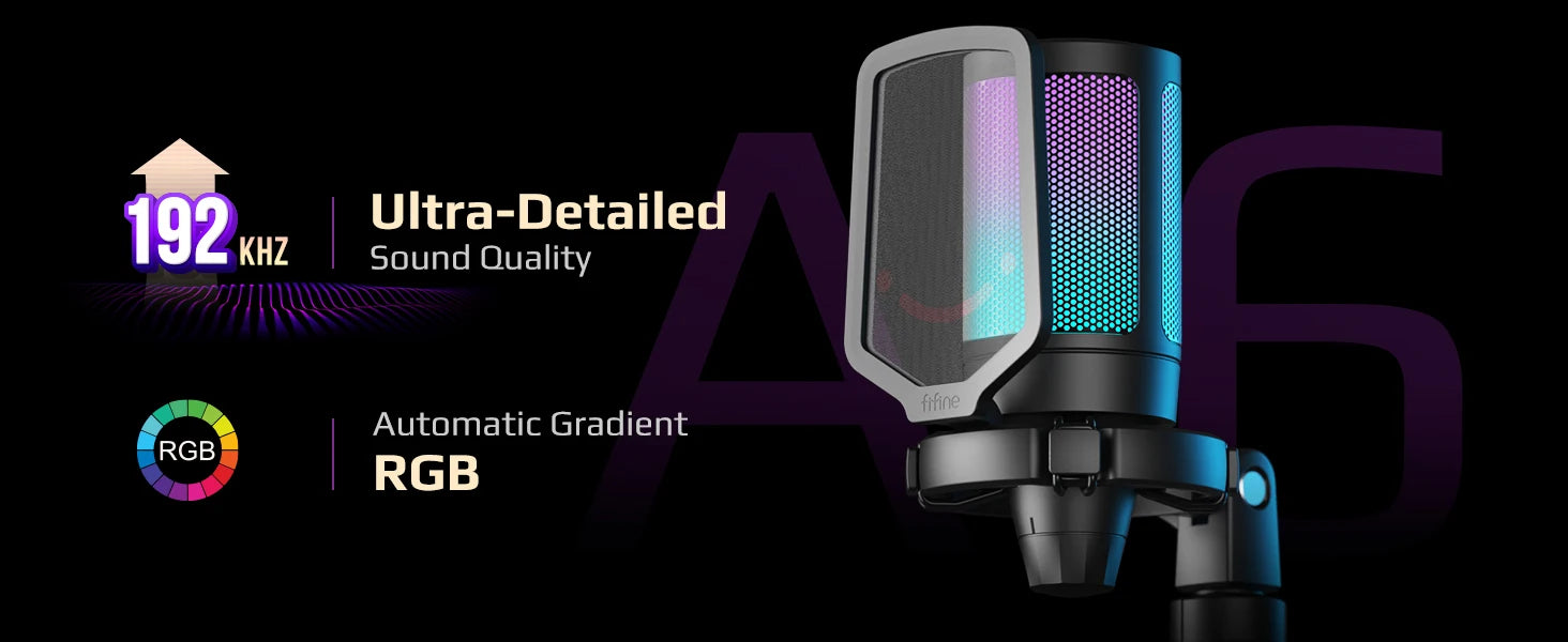 FIFINE USB Condenser Gaming Microphone with Pop Filter - Smarsty