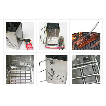 Portable Stainless Steel Charcoal Starter for Easy BBQ - Smarsty