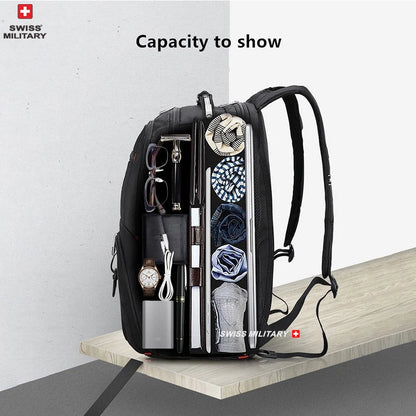 SWISS MILITARY Fashion Travel Multifunction Large Capacity Male Bag Usb Charging Waterproof 23 inch Laptop Backpack Men Mochila - Smarsty