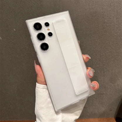 Shockproof Silicone Wrist Strap Case Matte Clear Cover - Smarsty