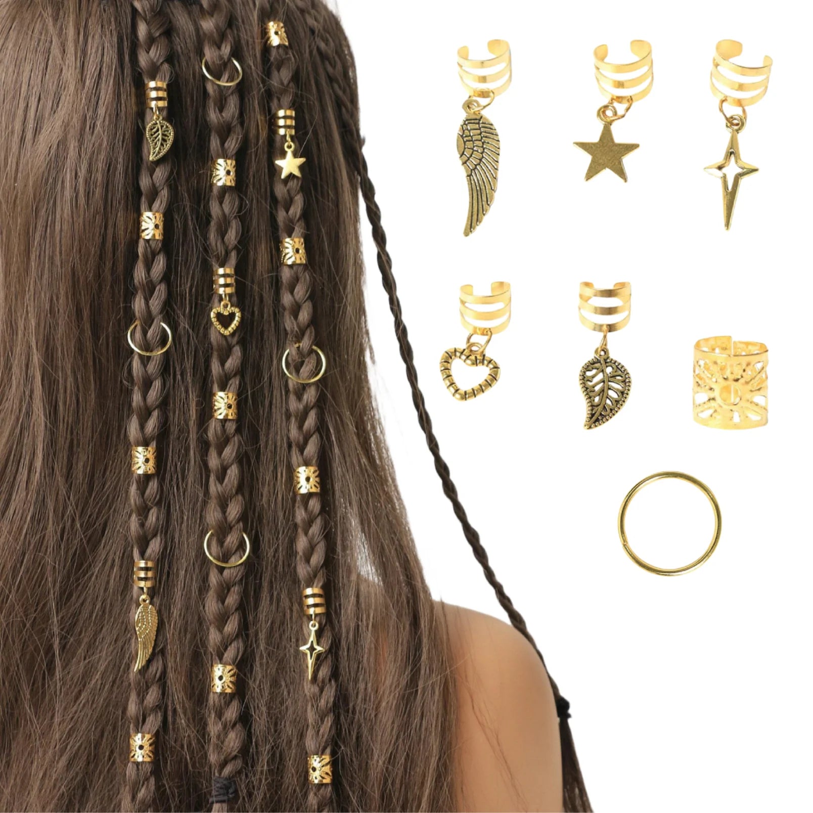 45pcs Alloy Braid Hair Rings for Stylish Dreadlocks - Smarsty