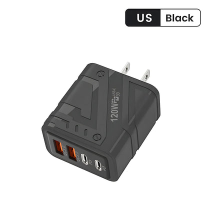 4 Ports USB C PD Charger Quick Charge 3.0 Type C USB Phone Chargers Fast Charging Adapter For iPhone 15 14 Samsung Xiaomi Huawei - Smarsty