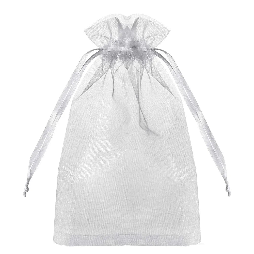 50pcs White Sheer Organza Jewelry Gift Bags - Smarsty