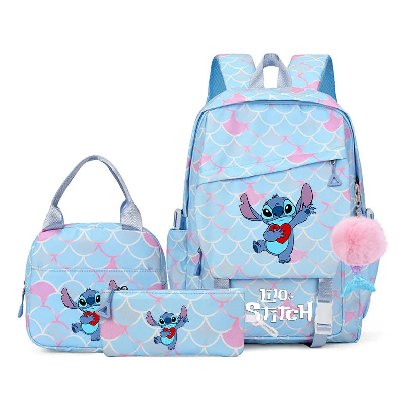 Lilo Stitch Kids Backpack Set 3 Piece Kawaii School Bags - Smarsty